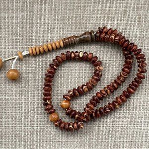 Handmade Pray Beads Religious Beads Tasbeeh Brown Real Wood Beads